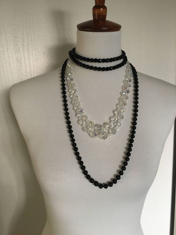 Vintage Beaded Necklaces Lot, Three Necklaces, Al… - image 1