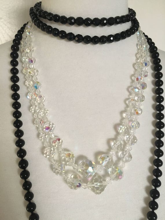 Vintage Beaded Necklaces Lot, Three Necklaces, Al… - image 3