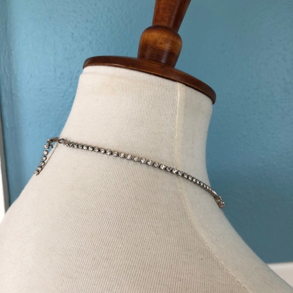 Vintage Rhinestone Choker Necklace, Icy Jewelry, … - image 5