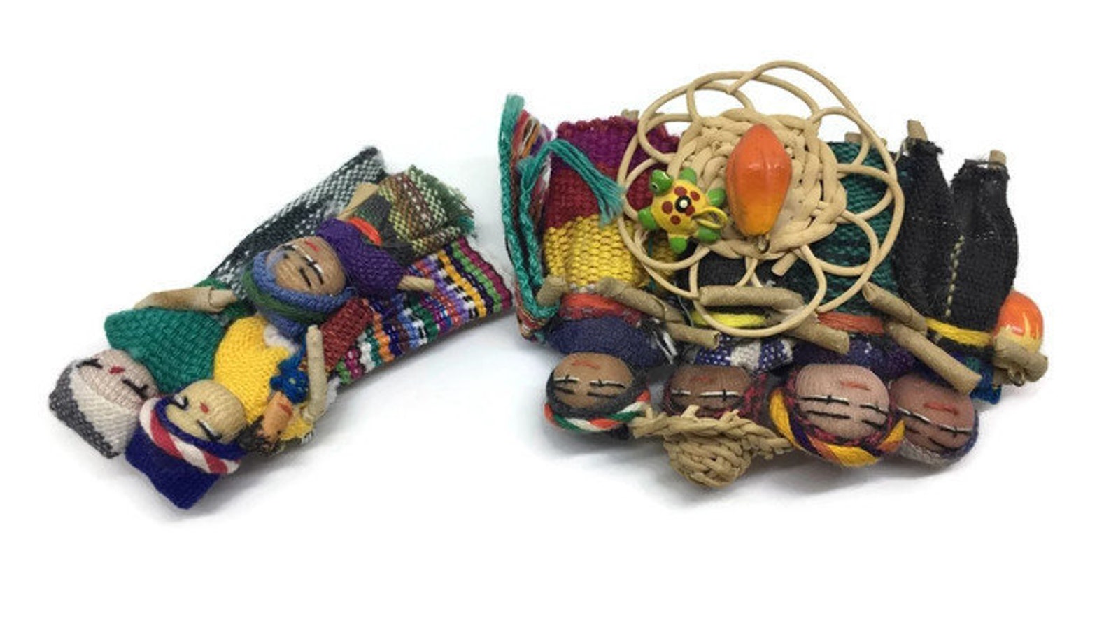 Handmade Yarn Worry Doll Pair of Brooches/pins Worry Doll Etsy