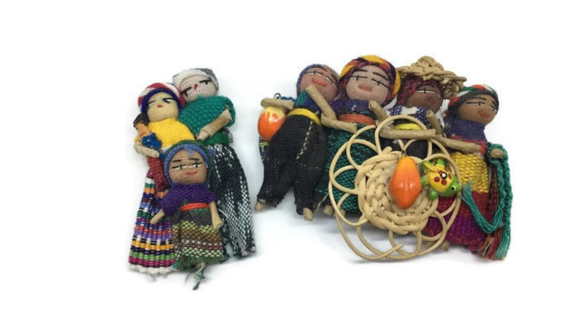 Handmade Yarn Worry Doll Pair of Brooches/pins Worry Doll Etsy