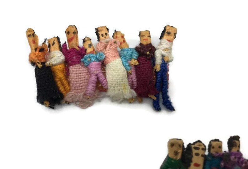 Unique Handmade Yarn Worry Doll Lot of Brooches/pins Worry Etsy