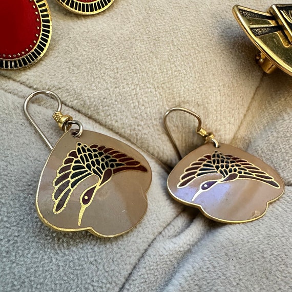 4 Laurel Burch Earrings Matching Pairs Bird Theme… - image 3