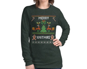 Merry Knitmas - Unisex Long Sleeve Tee