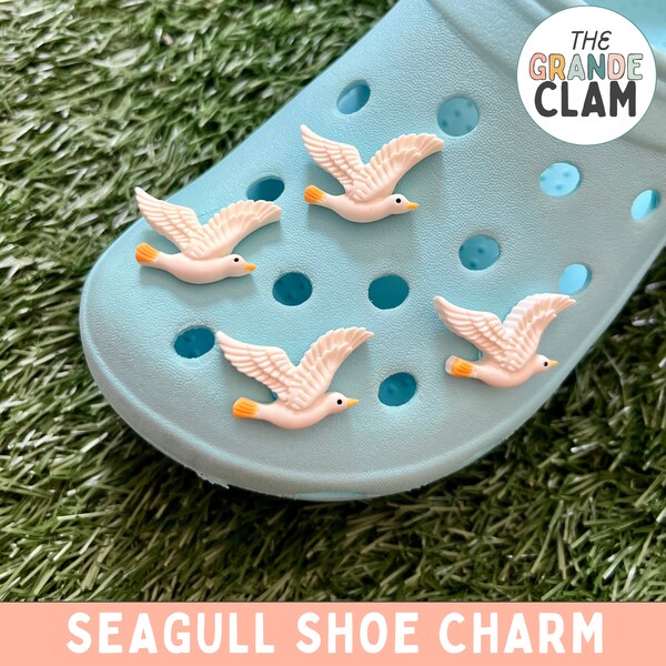 ONE Seagull Bird Shoe Charm // Handmade // Unique // Animal // Cute // Pet