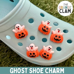 ONE Pumpkin Ghost Shoe Charm // Handmade // Unique // Spooky Season // Spooky