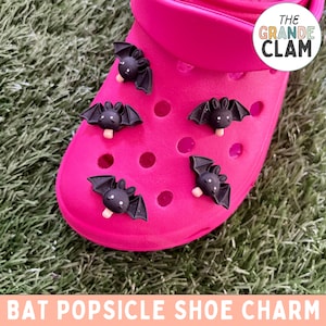 Handmade Bat Popsicle Shoe Charm | Fun Novelty Accessory | Animal Lover Gift