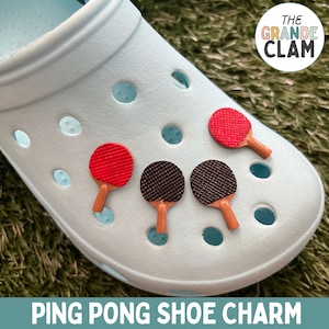 ONE Ping Pong Paddle Shoe Charm // Handmade // Unique // Nature // Sport Table Tennis