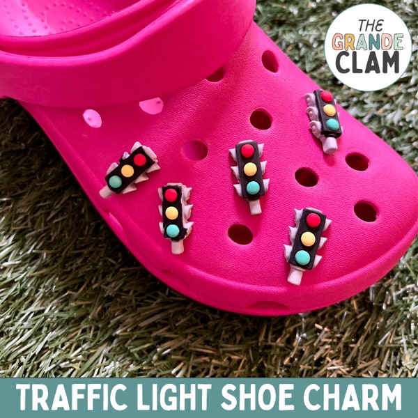 ONE Traffic Light Stop Sign Shoe Charm // Handmade // Unique // Funny