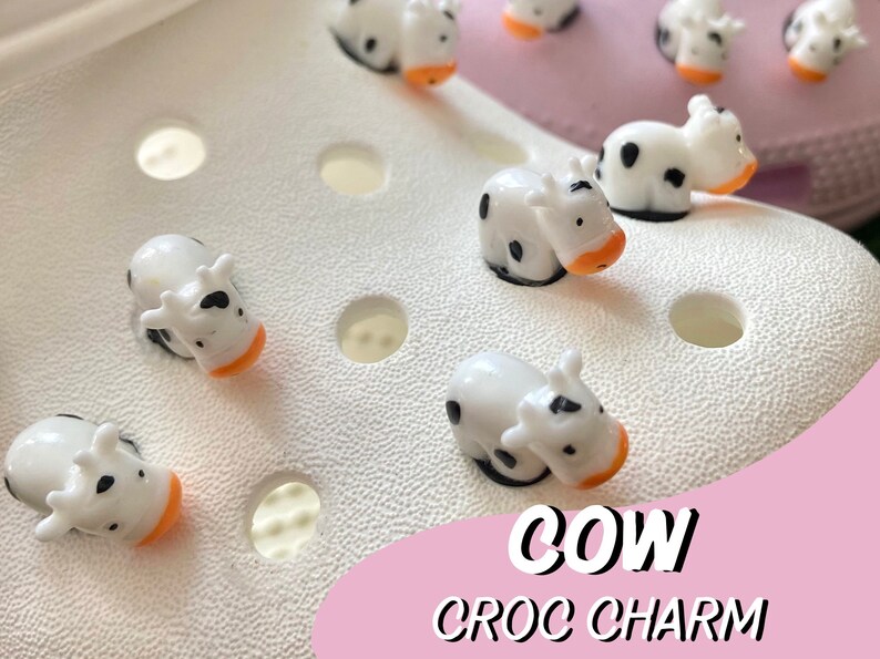 Cow Shoe Charm // Handmade // Unique // Farm Animal 