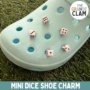 Handmade Mini Dice Shoe Charm | Tiny Dice Accessory | Game Theme Charm