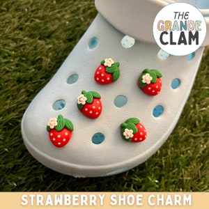 ONE Strawberry Shoe Charm // Handmade // Fruit // Yummy