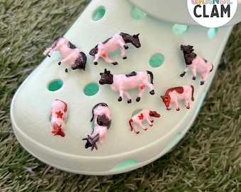 One Handmade Cow Shoe Charm | Farm Animal Accessory | Country Theme Charm