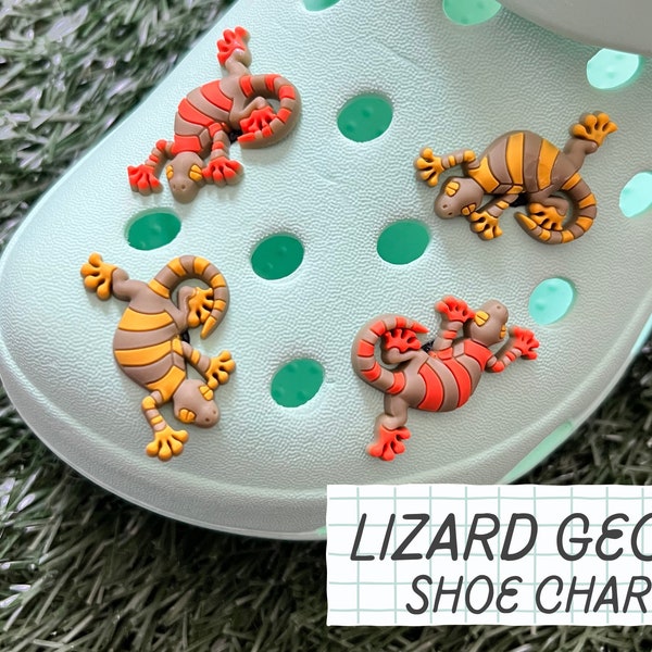 ONE Lizard Gecko Shoe Charm // Handmade // Unique // Forest