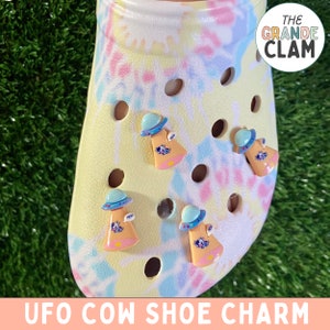 ONE UFO Cow Shoe Charm // Handmade // Unique // Farm Animal