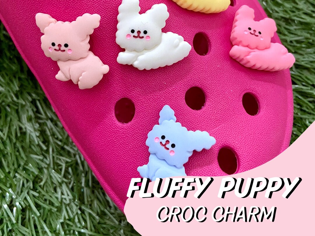 ONE Fluffy Puppy Dog Croc Shoe Charm // Handmade // Unique // Etsy