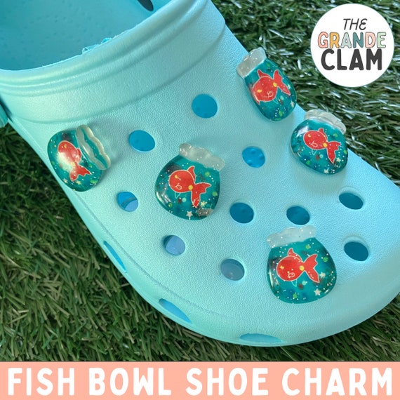ONE Fish Bowl Shoe Charm // Handmade // Unique // Animal // Cute