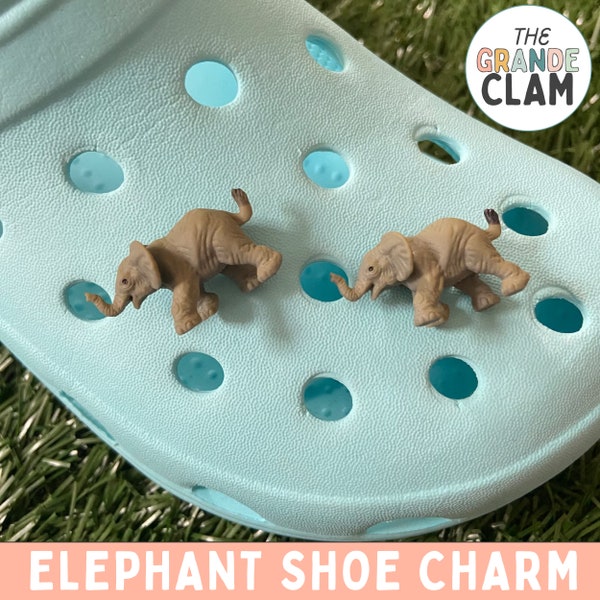 ONE Elephant Shoe Charm // Handmade // Unique // Africa Safari Zoo Animal