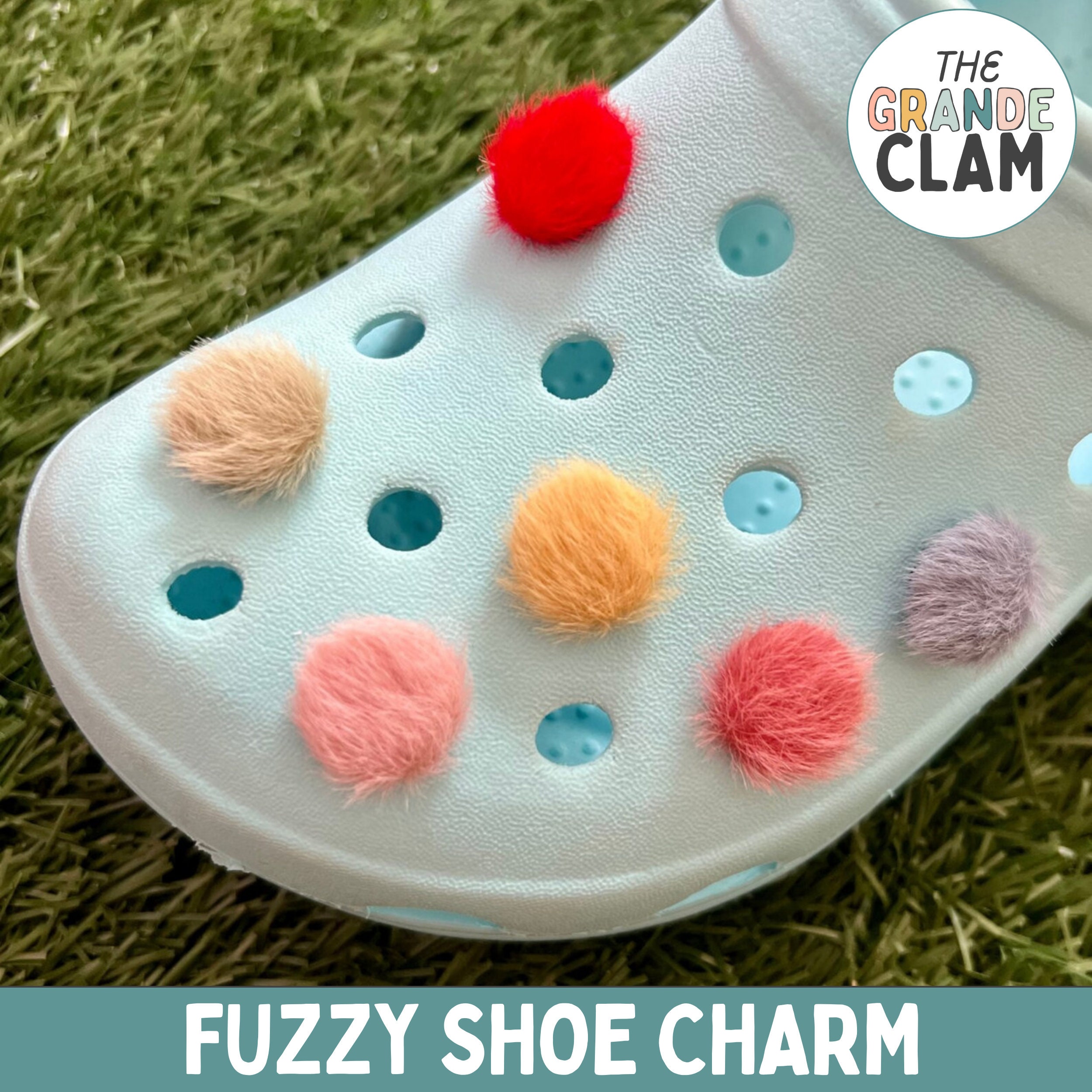 Pom Pom Croc Charm Puff Ball Croc Charm Fuzz Balls Charm Fuzzy Croc Charm  Fur Ball Charm Girly Charm 