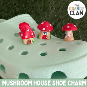 ONE Mushroom House Shoe Charm // Handmade // Unique // Nature // Cottage Core