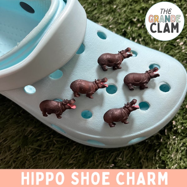 ONE Hippo Shoe Charm // Handmade // Unique // Animal