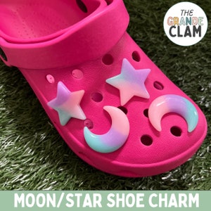 One Handmade Crescent Moon Shoe Charm | Pastel Accessory | Celestial Gift