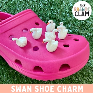 One Handmade Swan Shoe Charm | Elegant Bird Accessory | Nature Theme Charm