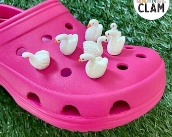 One Handmade Swan Shoe Charm | Elegant Bird Accessory | Nature Theme Charm