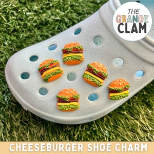 ONE Cheeseburger Burger Shoe Charm // Handmade // Unique // Food // Yummy