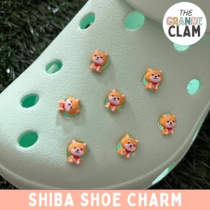 ONE Tiny Shiba Puppy Dog Shoe Charm // Handmade // Unique // Animal // Cute // Pet