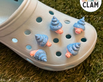 Handmade Snail Shoe Charm | Blue Shell Accessory | Nature Gift