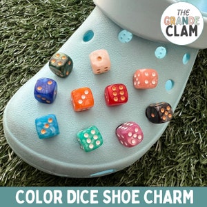 Marbled Dice Shoe Charm // Handmade // Unique // Kawaii // Cute