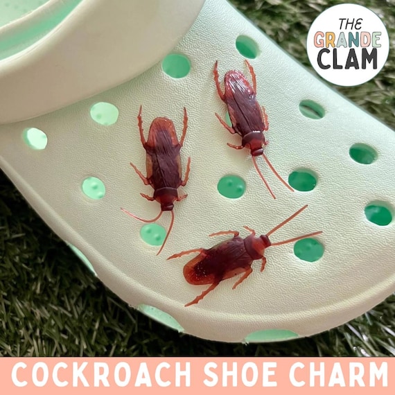 One Handmade Cockroach Shoe Charm | Insect Accessory | Fun Theme Charm