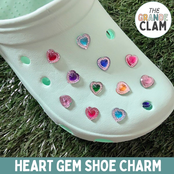 ONE Heart Gem Shoe Charm // Handmade // Unique // Sparkly