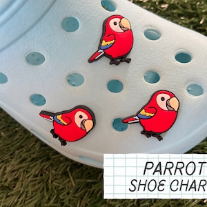 ONE Parrot Shoe Charm // Handmade // Unique // Funny // Kitsch // Pet // Bird