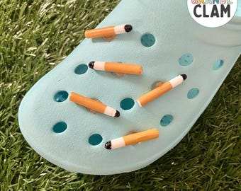 Handmade Cigarette Shoe Charm | Novelty Accessory | Smoking Charm