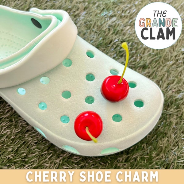 ONE Cherry Shoe Charm // Handmade // Unique // Cute // Fruit