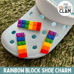 ONE Rainbow Block Shoe Charm // Handmade // Unique // Toys // Blocks