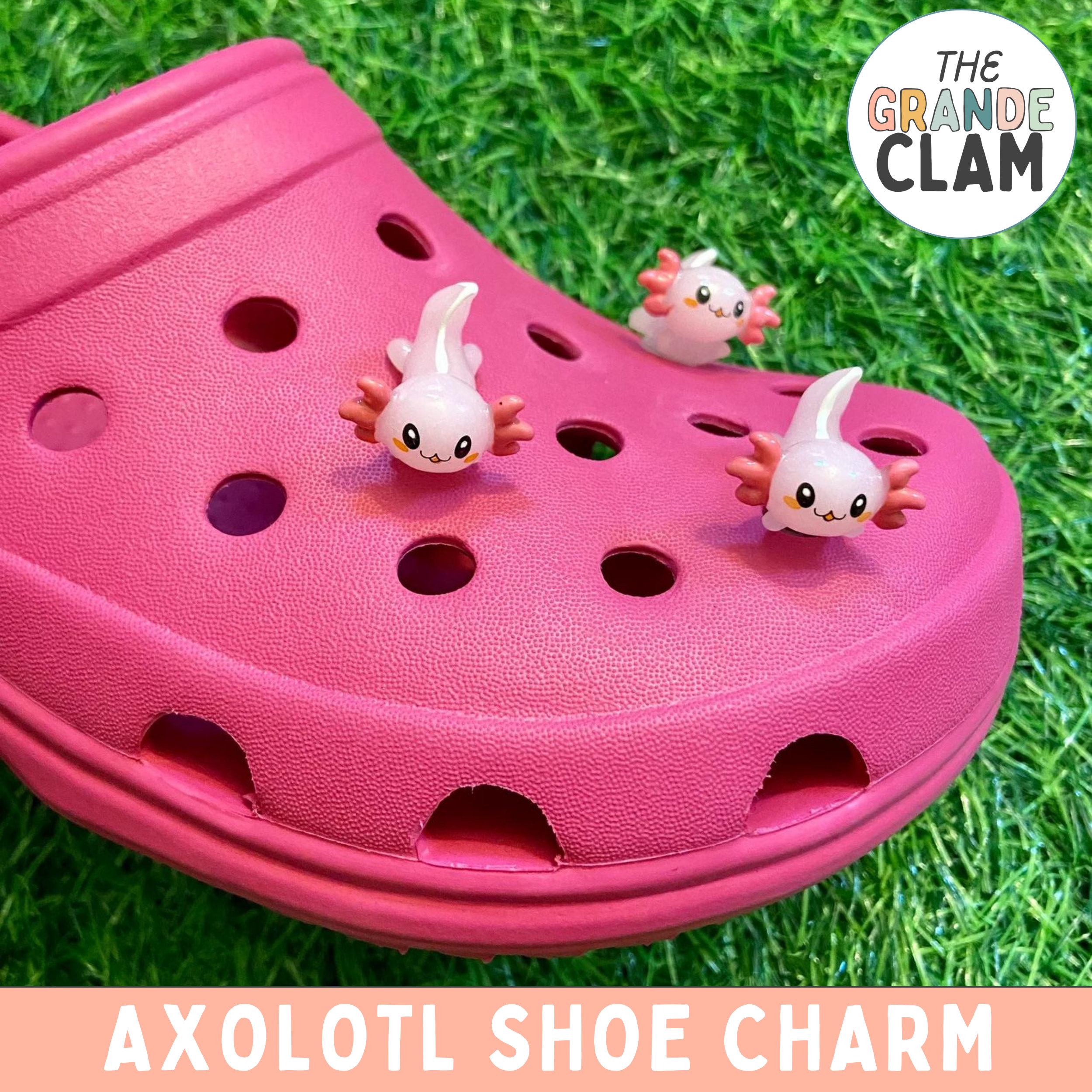 ONE Axolotl Shoe Charm // Handmade // Unique // Sea Creature 