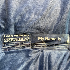 Personalized Acrylic Learning Board Bundle: Name & Number Tracing