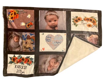 9 panel photo sublimation plush throw baby blanket blanks