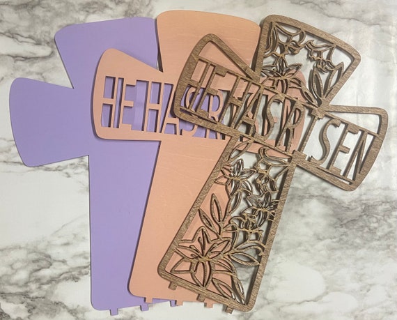 SVG, Glowforge ready, Cross, Easter, He Has Risen, Instant download