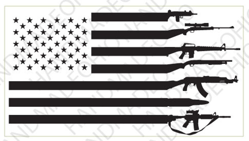 Download SVG Glowforge ready American Flag Gun Flag Cut file laser ...