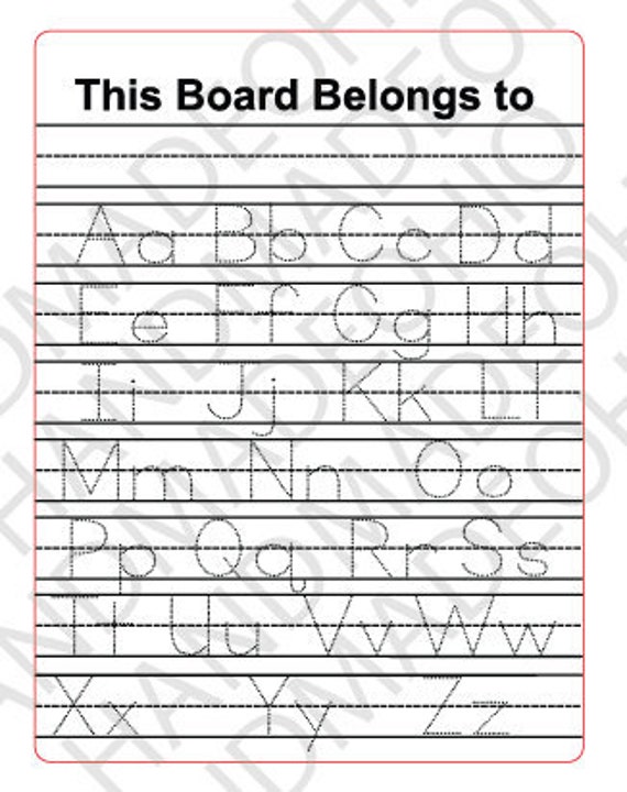 Download Svg Glowforge Ready Abc Board Letter Trace Upper And Lower Etsy