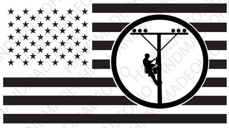 Download SVG Glowforge ready American Flag Lineman Bundle Instant ...
