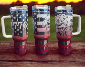 American Tumbler 40oz: 1776 Eagle & Stars Patriotic Drinkware