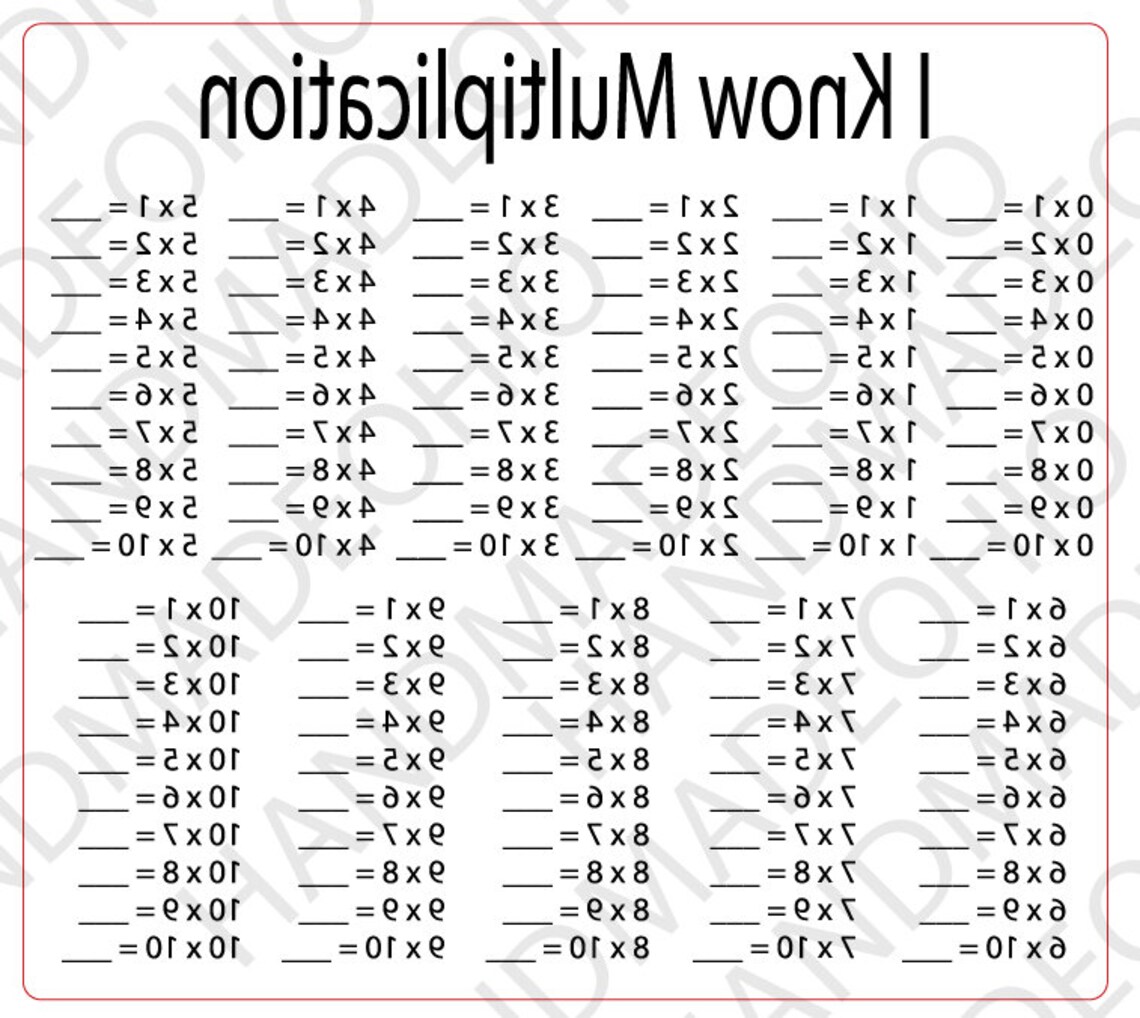 SVG, Glowforge Ready, Multiplication Dry Erase Board With Rounded ...