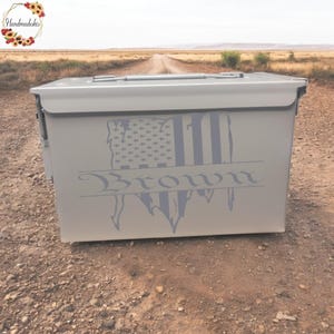 Personalized 50 Cal Ammo Box - Custom Groomsman Gift, Engraved Ammo Can, Ammo Storage, Best Man Gift, Wedding Party Gifts