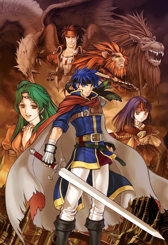 【当時物】ファイアーエンブレム　販促ポスター ファイアーエムブレム 蒼炎の軌跡 キャラクター - ポスター 13x19