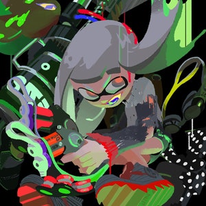 Splatoon Splatty Halloween - Poster 13x19
